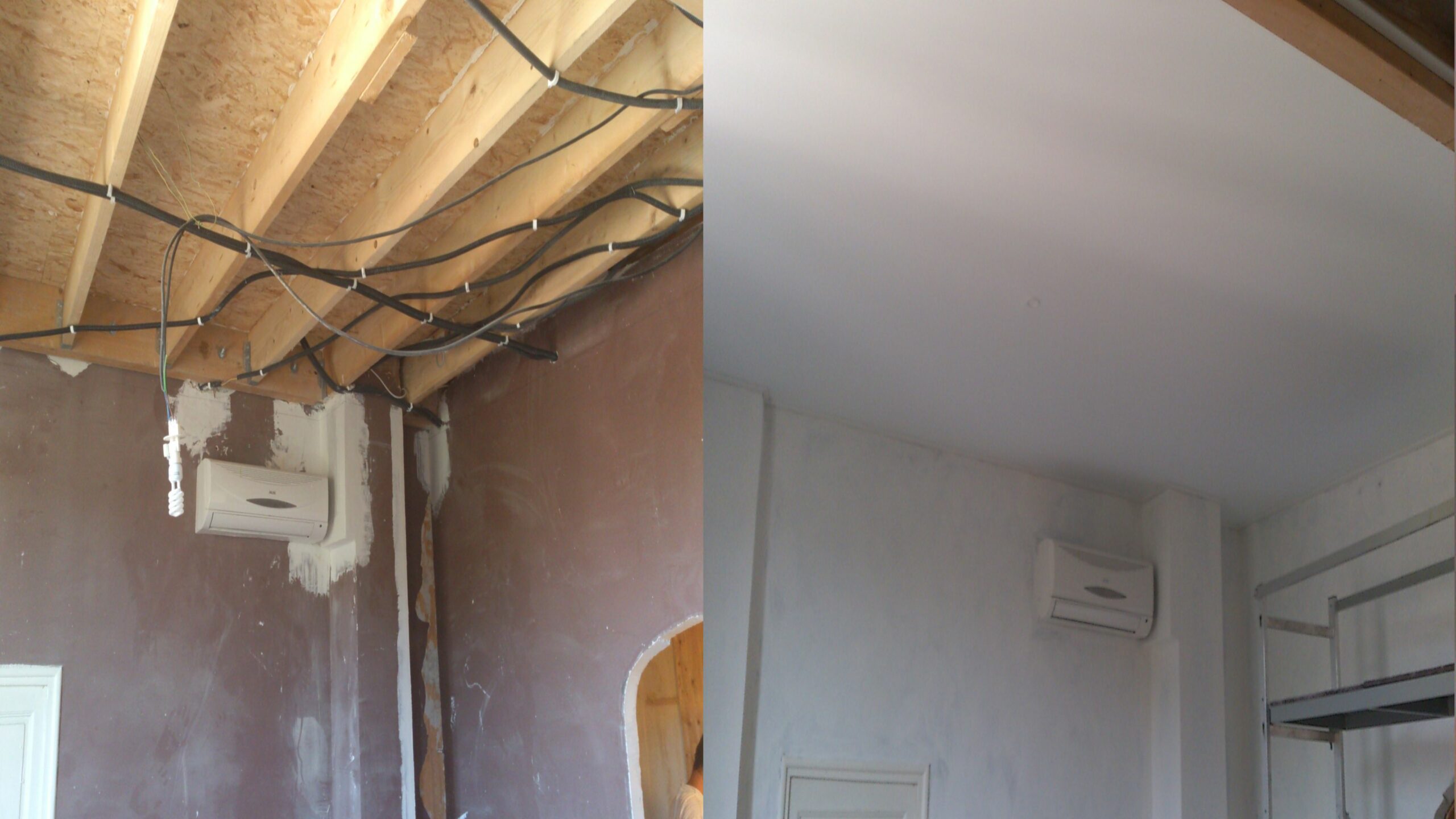 Stretch ceiling layered,