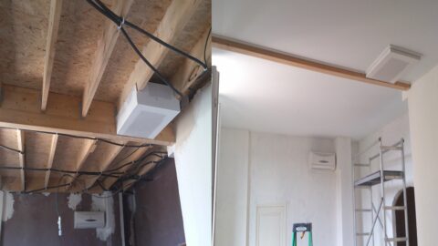 Stretch ceiling angled,